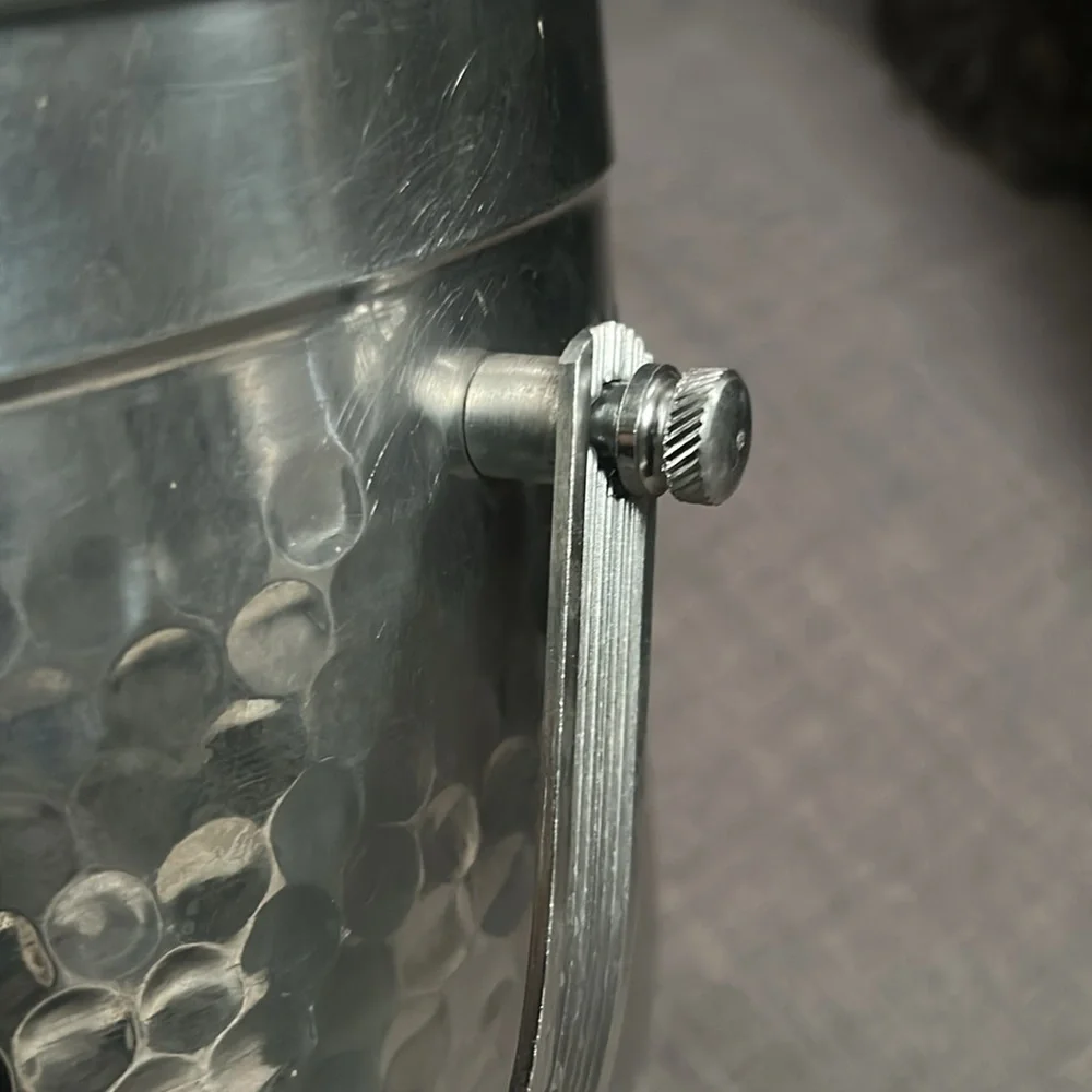 NASCO-Italy MCM 50’s Hammered Aluminum Ice bucket Vintage #0210255